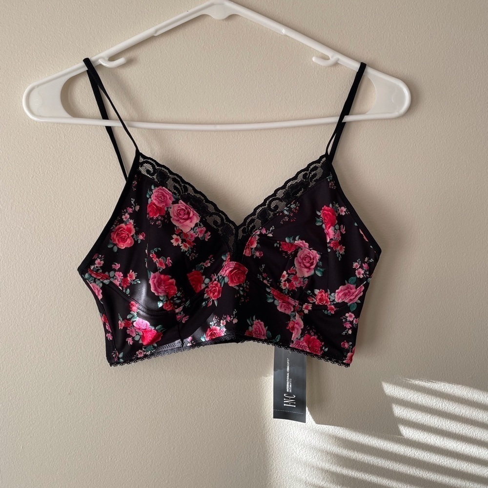 INC International Concept Womens Lace Trim Bralette Multicolored Size M …